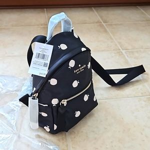 Kate Spade Chelsea Little Better Apple Backpack Black NWT